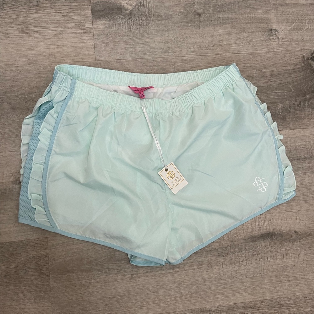 Simply Southern Blue Athletic Shorts Lightweight Design